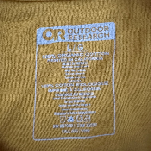 Outdoor Research Yellow & Cream Tees - Picture 5 of 9
